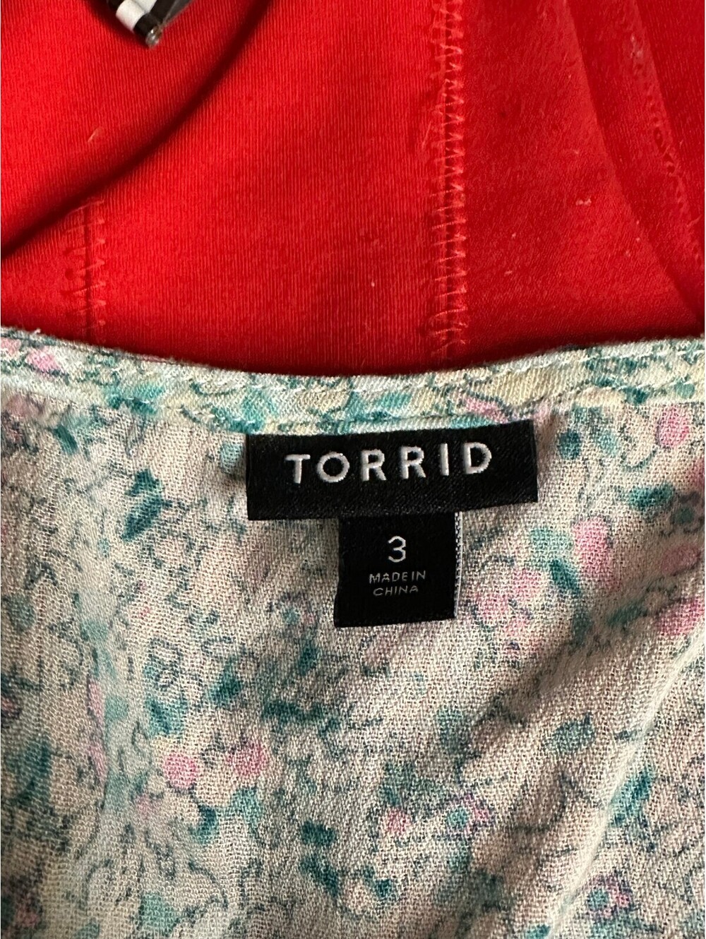 Torrid mint green floral smocked bodice flutter sleeve top Size 3/3X cottagecore - Picture 5 of 5